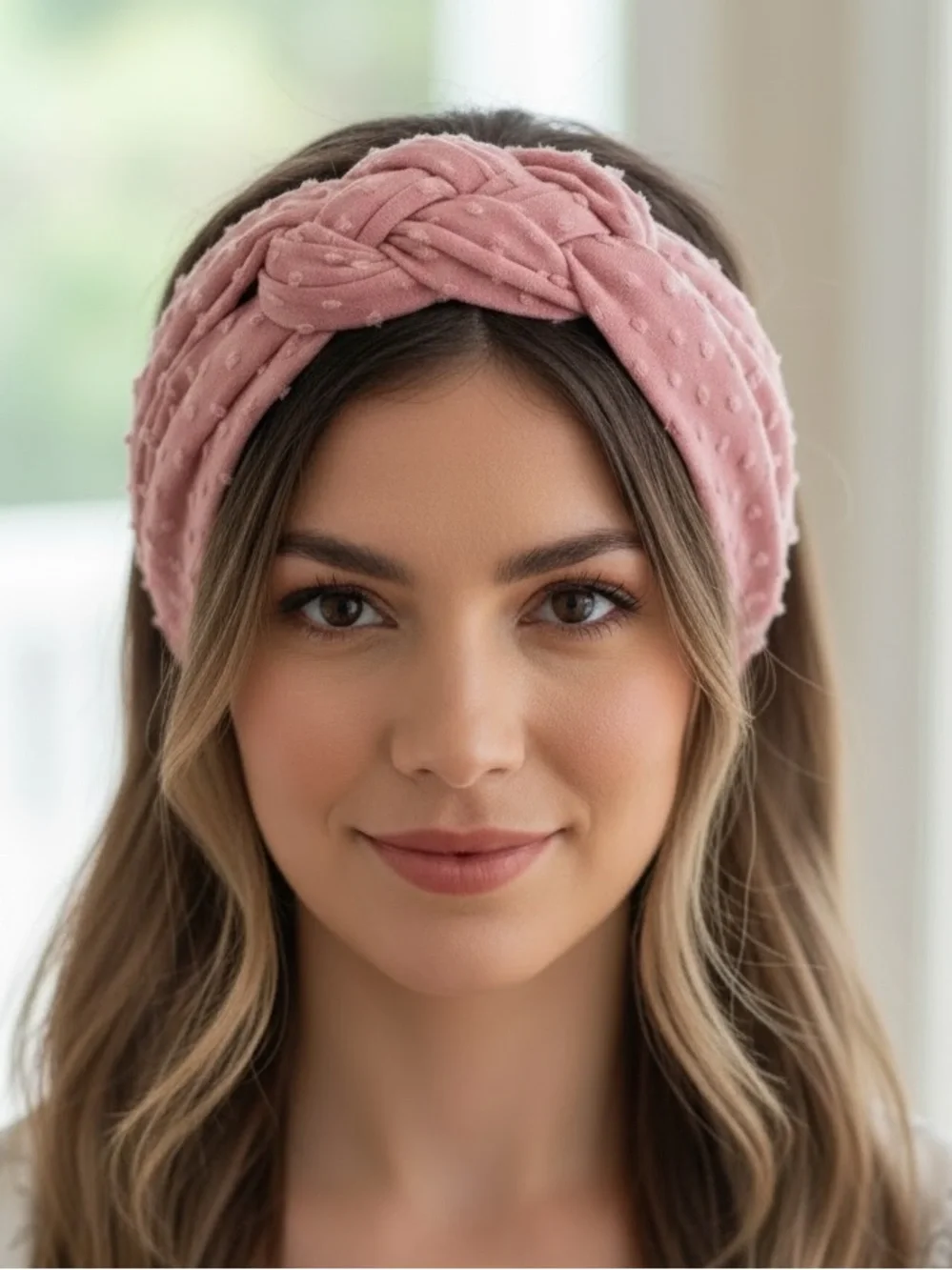Handmade Swiss Dot in Chunky Sailor Knot Headband for Women